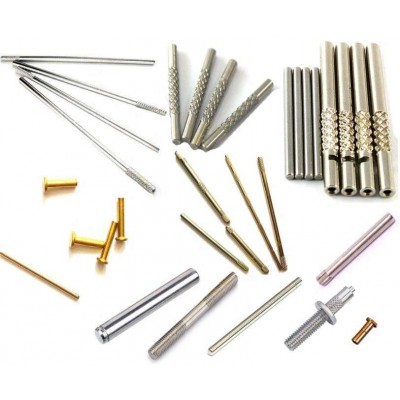 Electronic stainless steel shafts needle brass axle pin sleeves machined authomatic swiss lathe custom cnc lathe machine parts